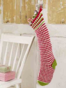 Vintage Crochet Christmas Stocking Pattern Image
